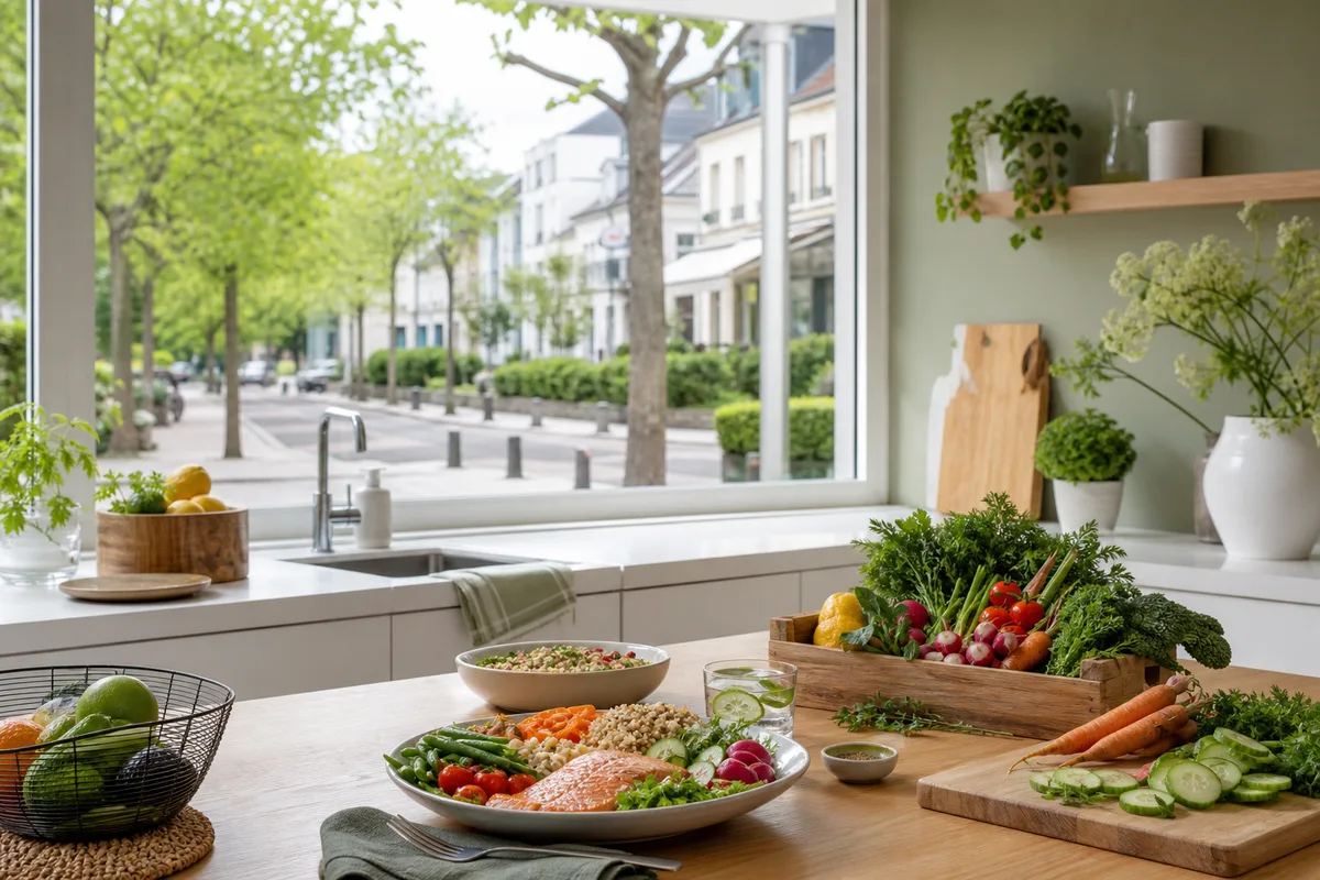 Rue commerçante arborée d une commune résidentielle des Hauts-de-Seine